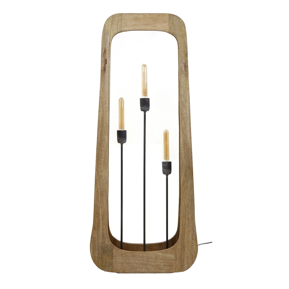 Houten vloerlamp Bray 3x E27 - Mangohout Lyora 8716803511422