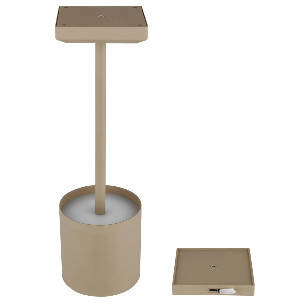 Moderne tafellamp Dixon zand bruin oplaadbaar Globo 9007371531394