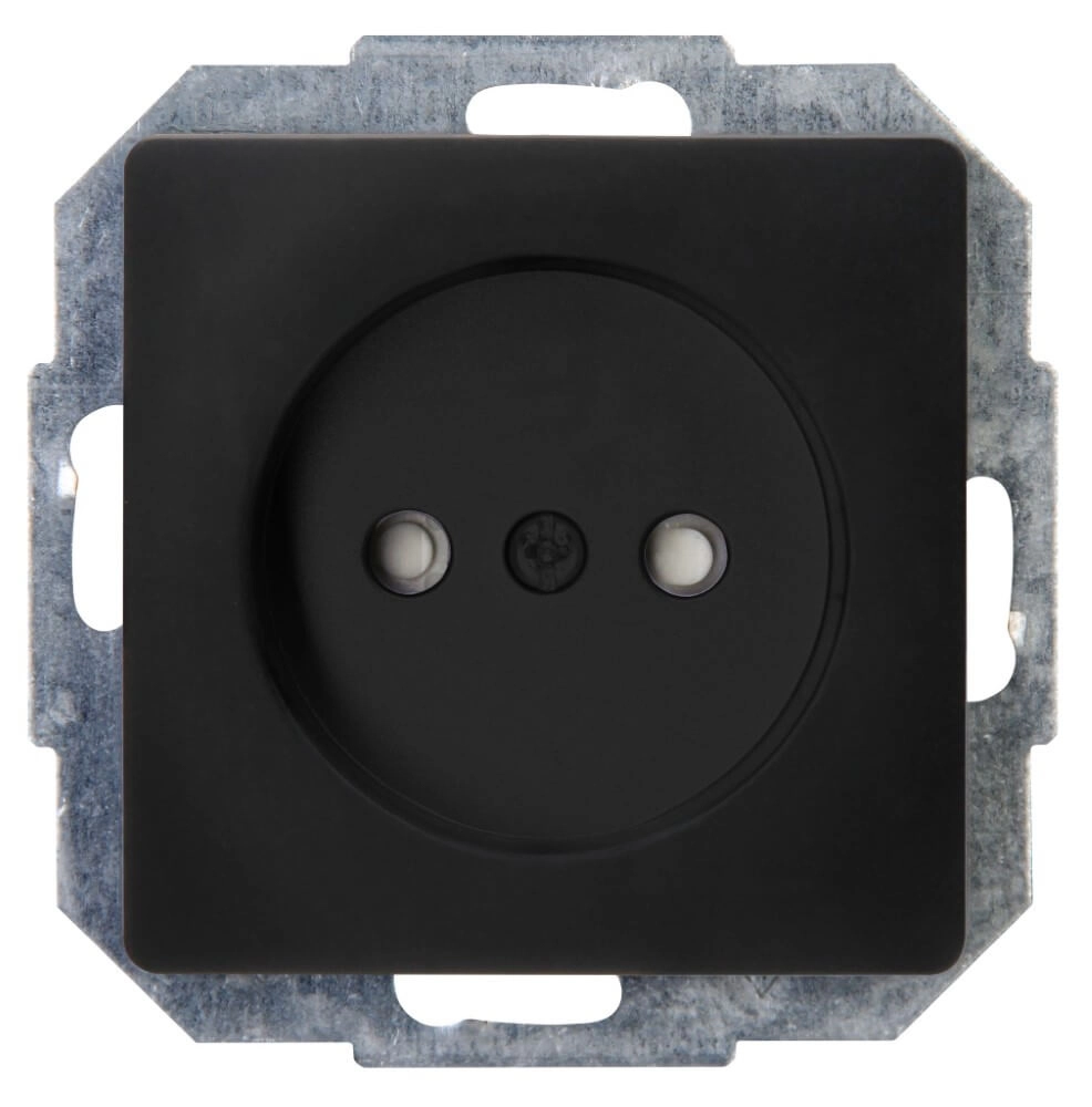 Wandcontactdoos Paris zonder randaarde zwart