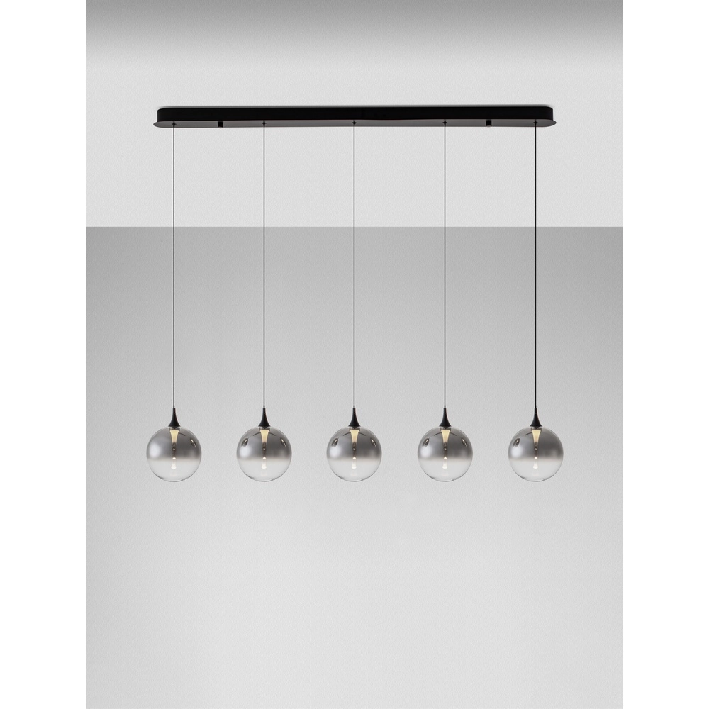 Pendant lamp Orenda straight 5-light smoke glass Lyora 5212017477668