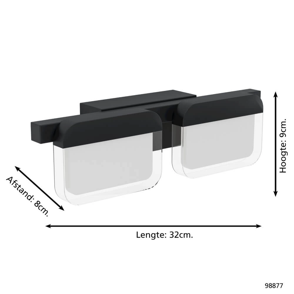 Led wandlamp Ervidel zwart Eglo 9002759988777