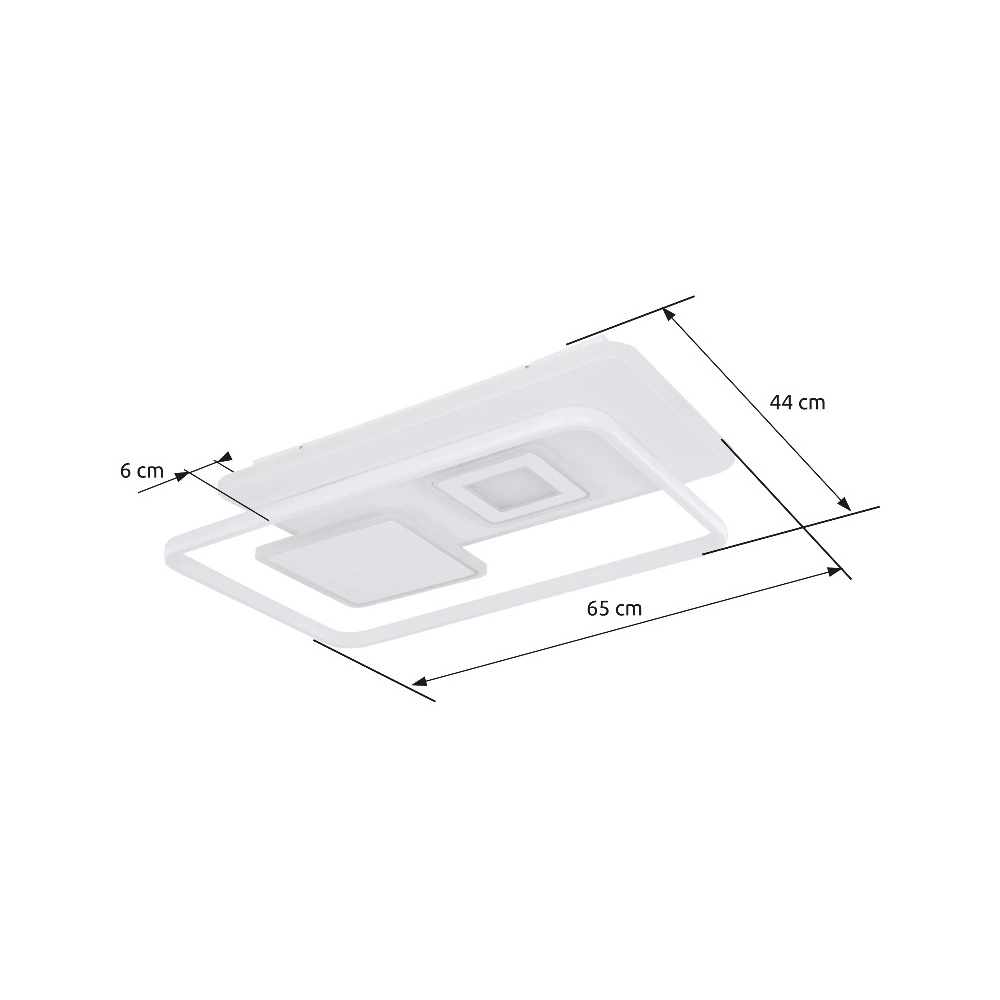 Design plafondlamp Roderick wit rechthoek 3000-6000K Globo 9007371411528
