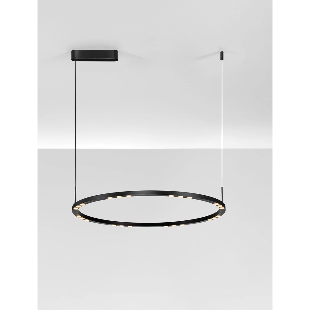Strakke hanglamp Lunette zwart Ø 80cm Strakke hanglamp Lunette zwart Ø 80cm