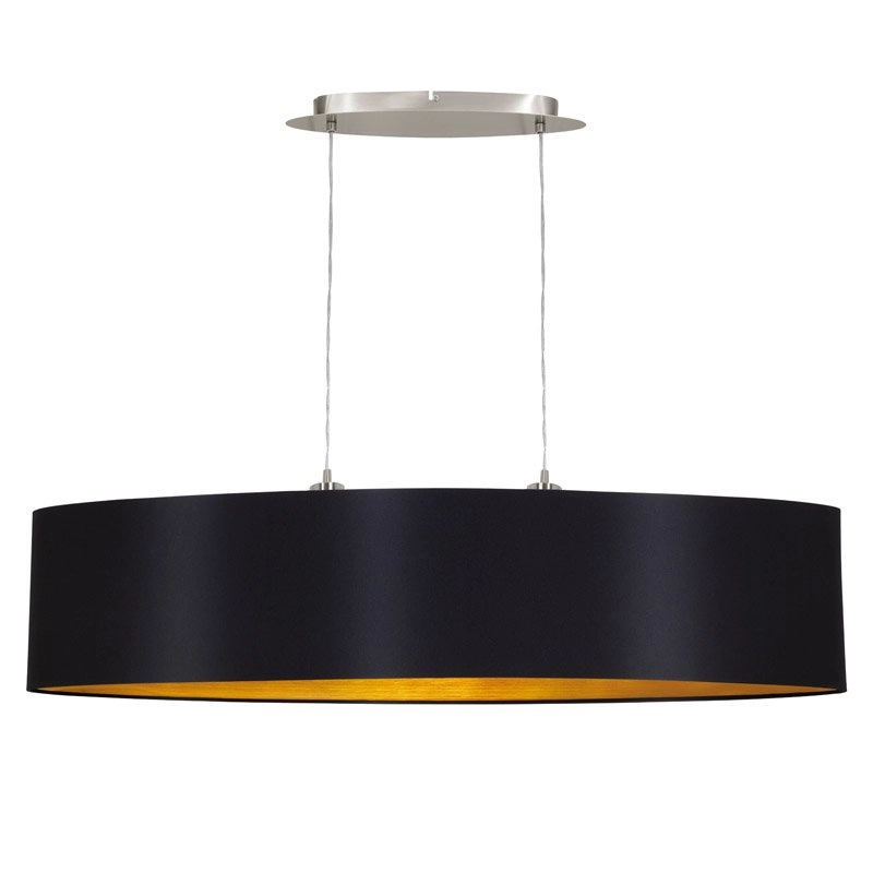 Landelijke hanglamp Maserlo 100cm zwart met goud Landelijke hanglamp Maserlo 100cm zwart met goud
