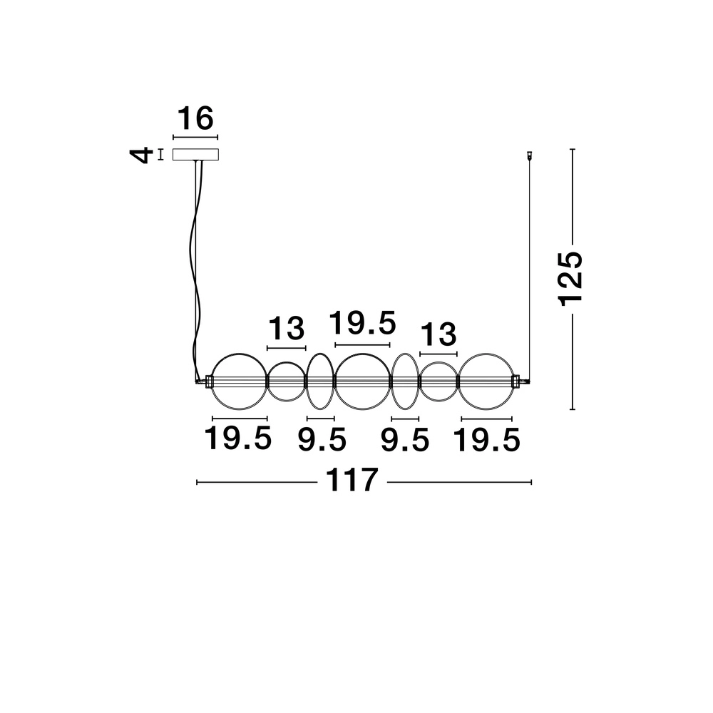 Hanglamp Bally smoke glas horizontaal Lyora 5212017449184