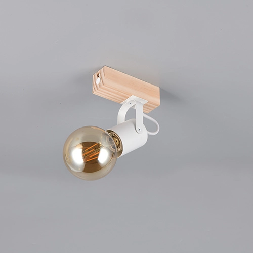 Plafondlamp Lynar wit met hout Trio 4017807670707