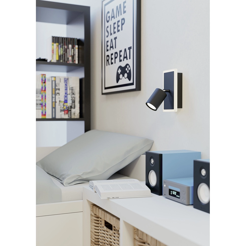 Led muurspotje Rimbocchi 1 zwart - richtbaar Eglo 9008606316540