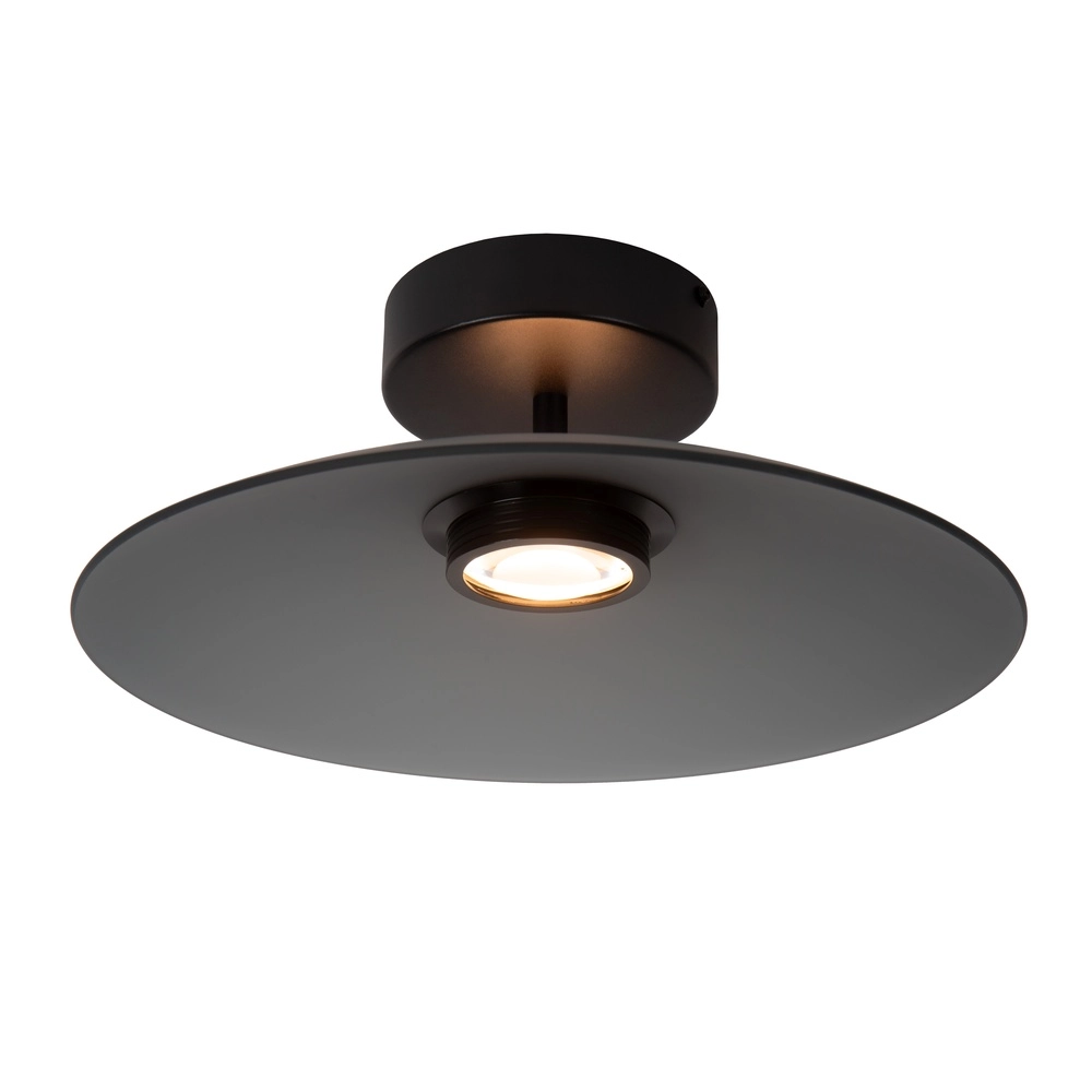 Strakke plafondlamp Menga Ø 40cm smoke glas