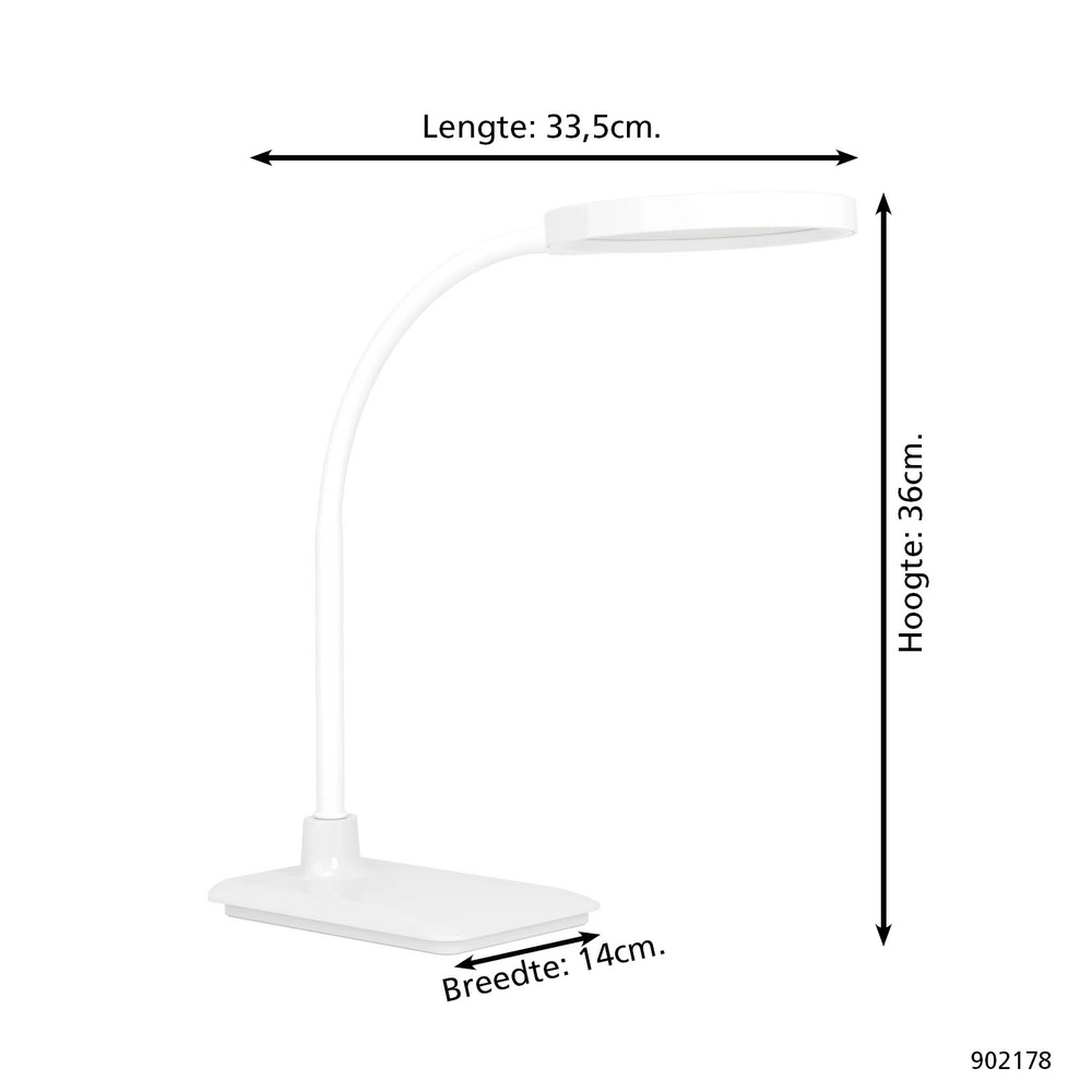 Bureaulamp Lauro wit Eglo 9008606357505