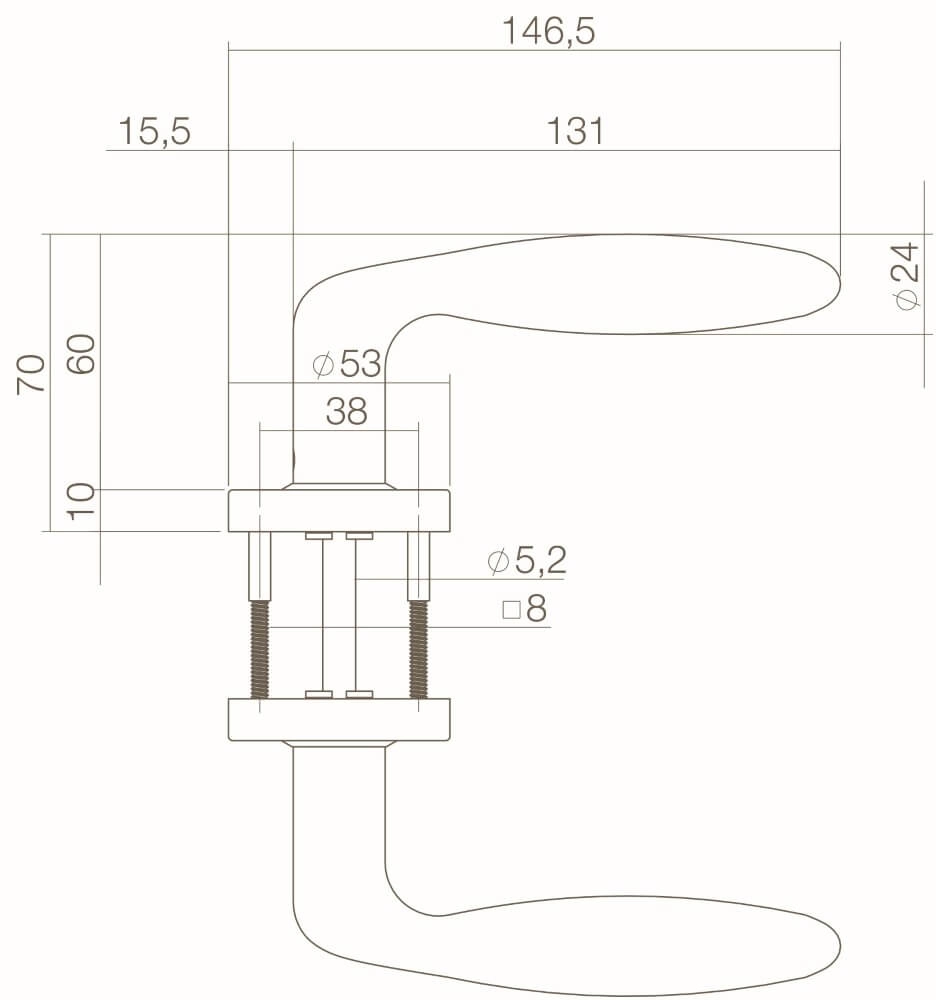Gevormde deurklink Jupiter RVS Intersteel 8714186058916