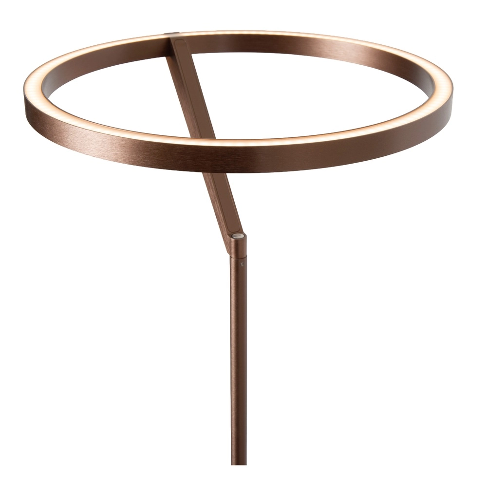 Strakke vloerlamp met leeslamp Applause geborsteld roodkoper - led Premium by Lucide 5411212221872