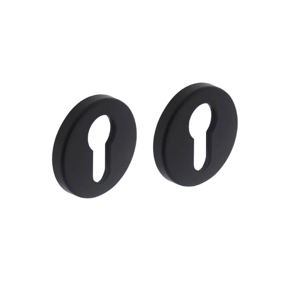 Set van 2 cilinderrozetten Tira rond zwart verdekt