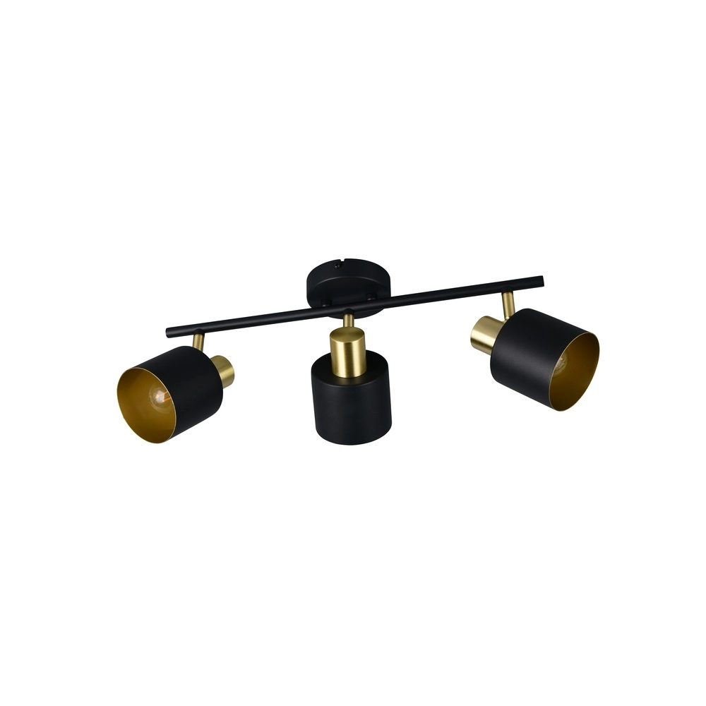 Plafondlamp Eva 3-lichts zwart met goud Trio 4017807654660