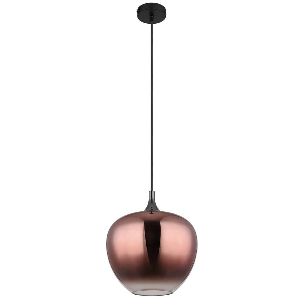 Zwarte hanglamp Maxy met rood glas Ø 29cm Globo 9007371453979