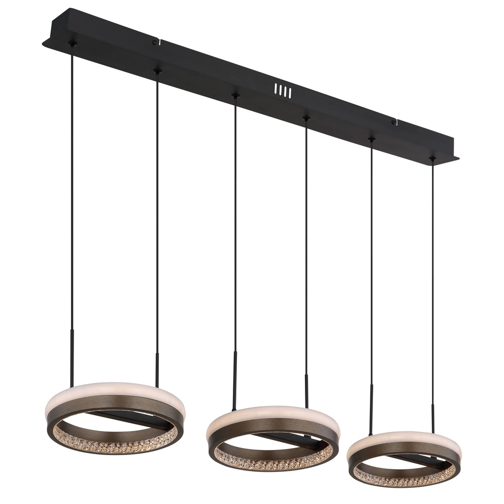 Design hanglamp Della zwart 3-lichts Globo 9007371462742