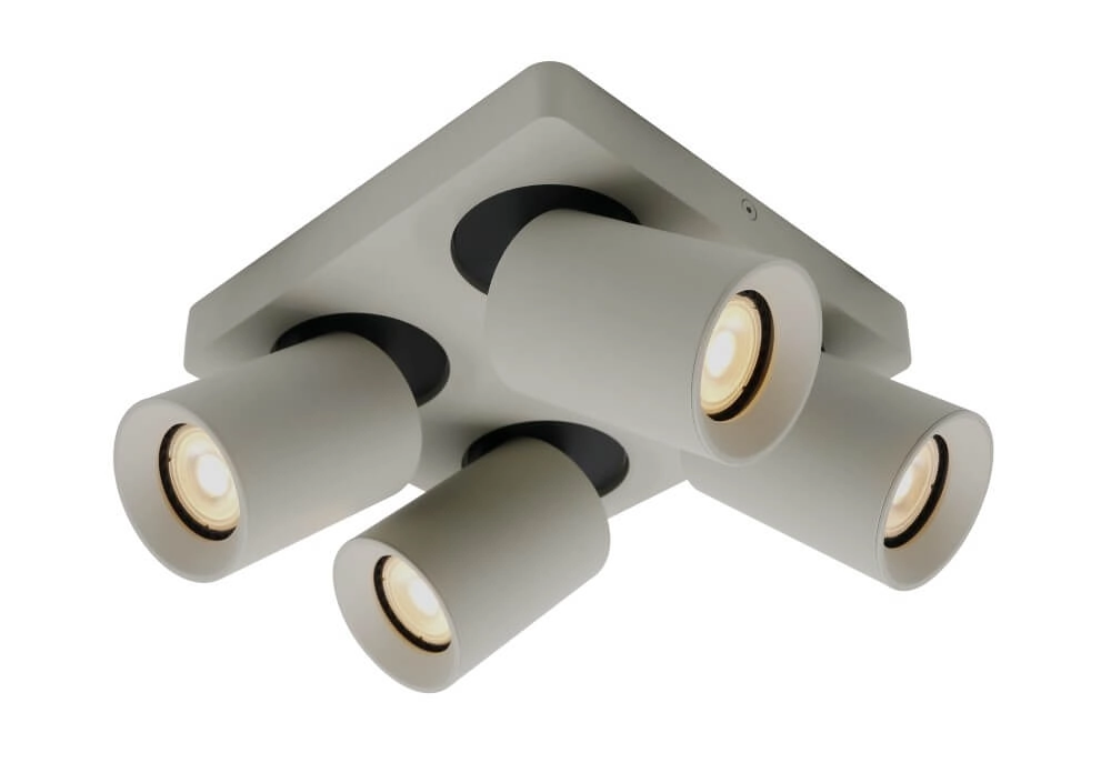 4-lichts opbouwspot Megano grijs richtbaar