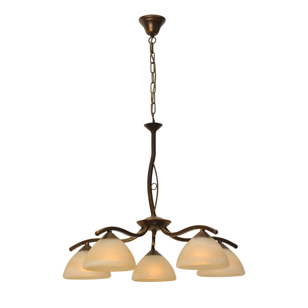 Eetkamer hanglamp Bolzano 5-lichts bronsbruin Eetkamer hanglamp Bolzano 5-lichts bronsbruin
