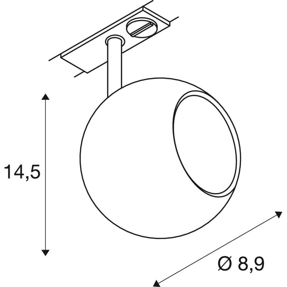 Spot voor rail Light Eye 90 wit Ø 9cm 1-fase SLV 4024163295451