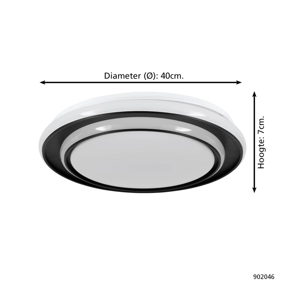 Plafonniere Moschetta zwart Ø 40cm Eglo 9008606357413