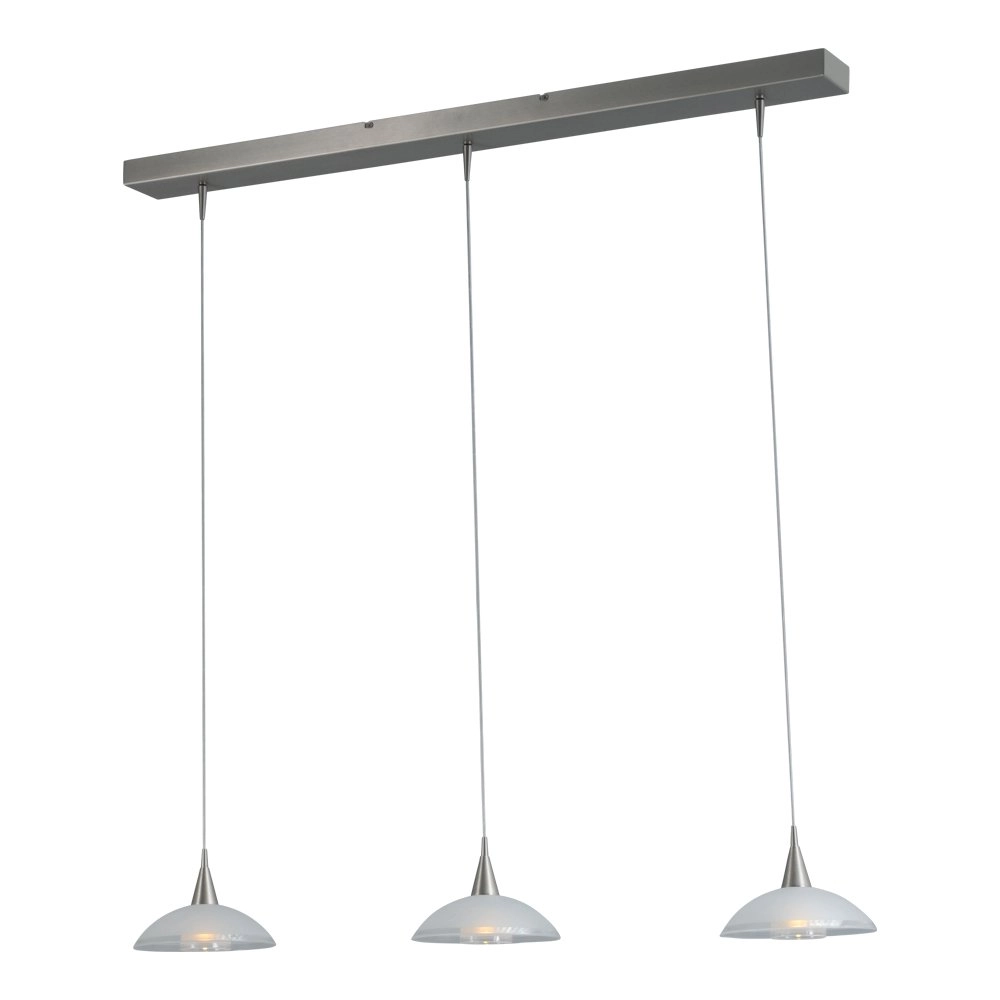 Design eettafel lamp Melani 3-lichts nikkel Masterlight 8718121212241