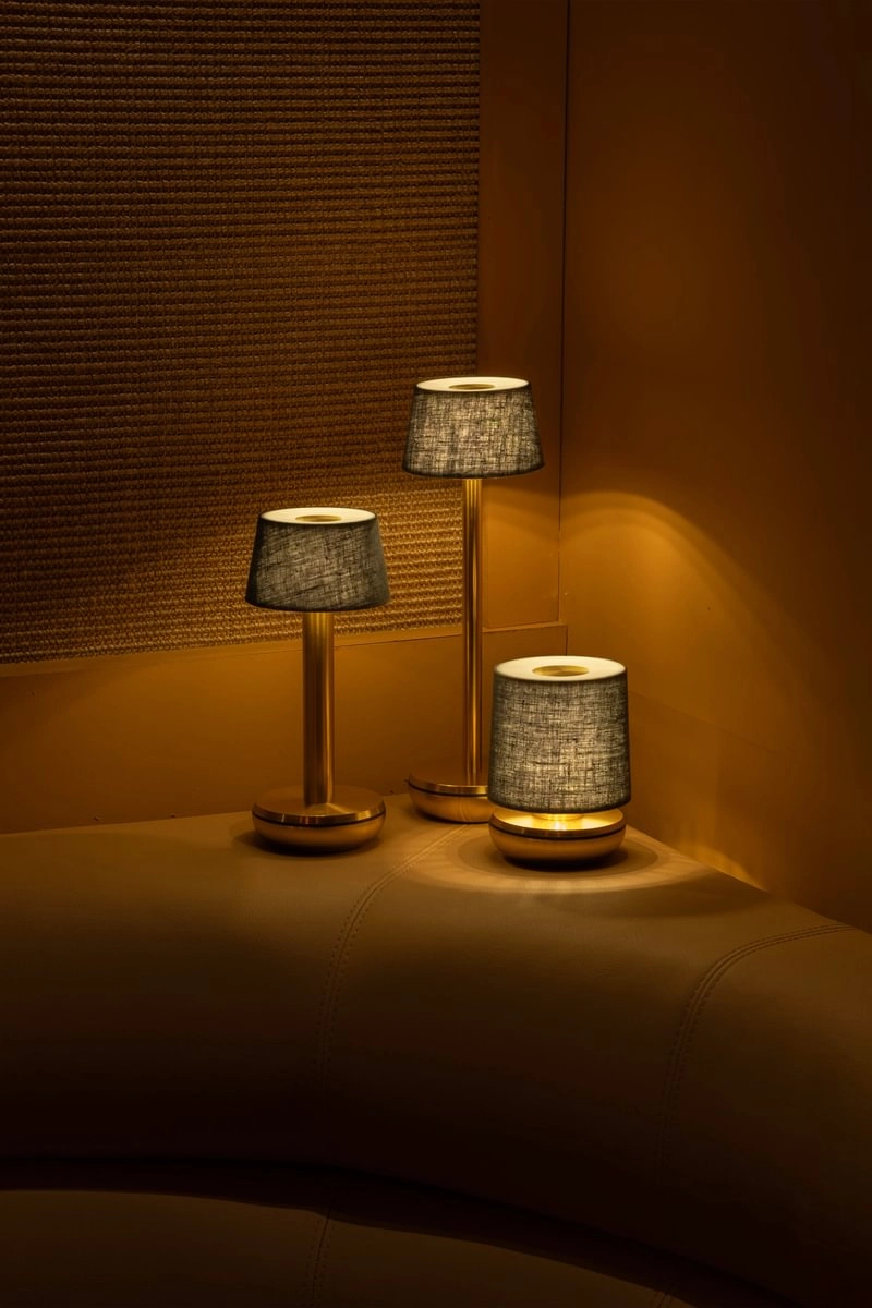 Air Gold/Emerald Linen oplaadbare tafellamp Humble 8721154303534