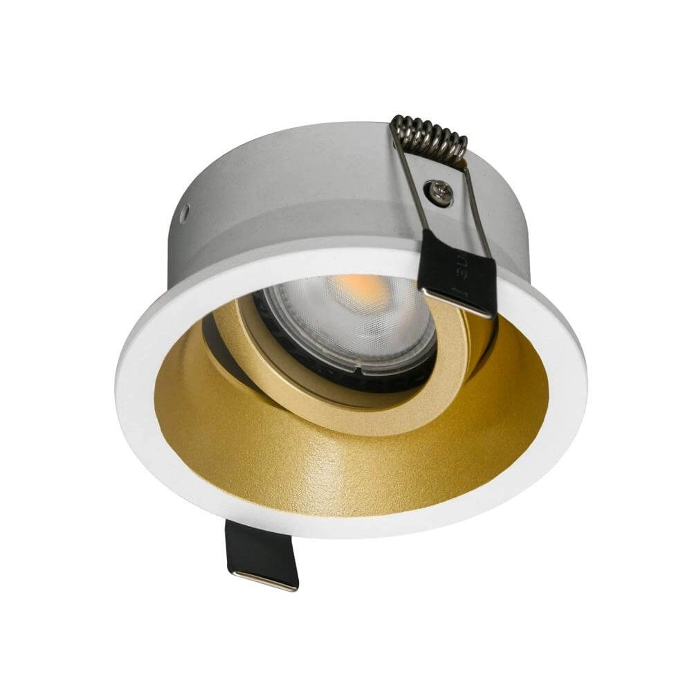 Ronde inbouwspot Roura wit met gouden binnenkant Artdelight 8720701102651