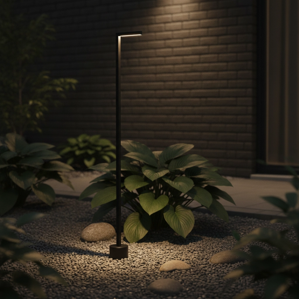 Strakke tuinlamp Pipe zwart 94,5cn