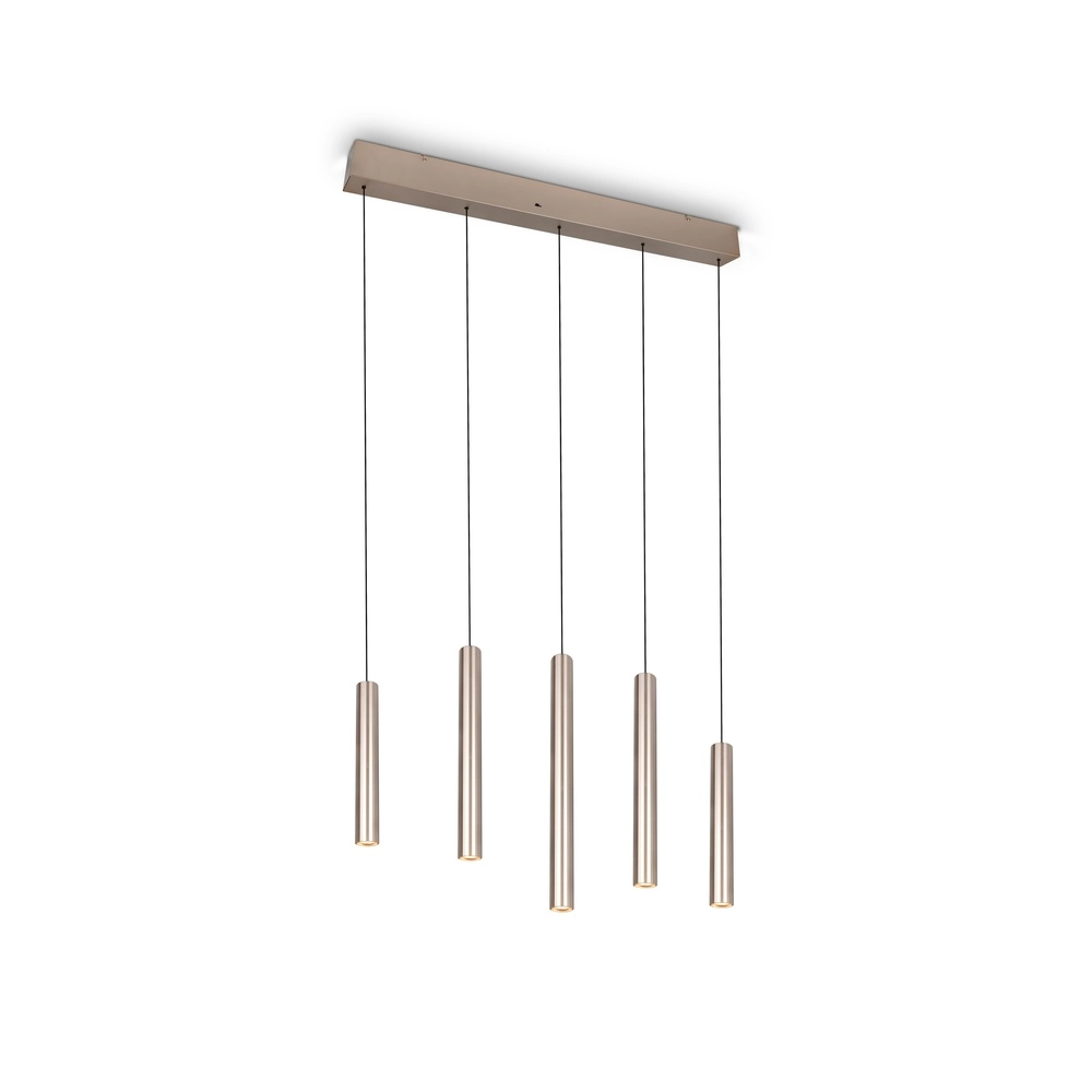 Strakke hanglamp Arimato 5-lichts champagne