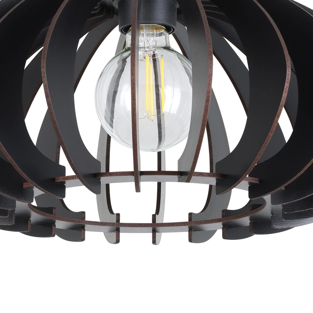 Houten plafondlamp Cossano 3 zwart - Ø 38cm Eglo 9008606291373