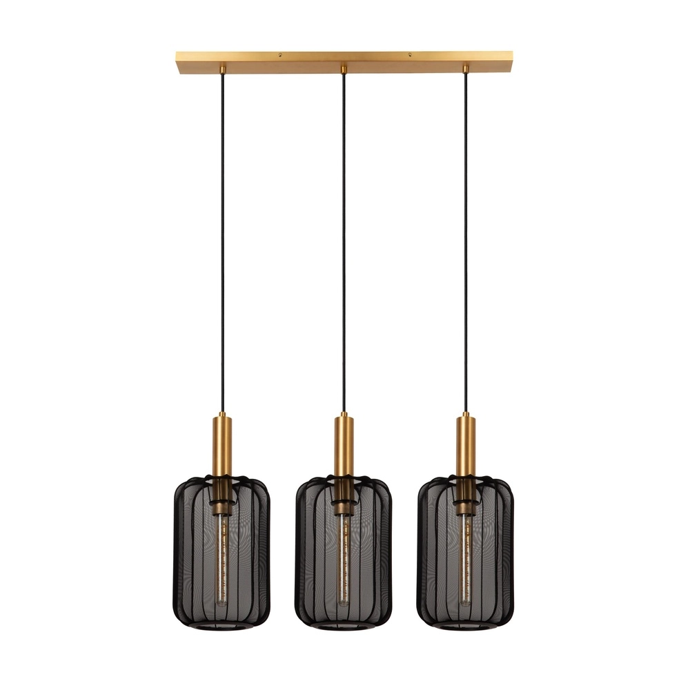 Hanglamp 3-lichts Corina zwart