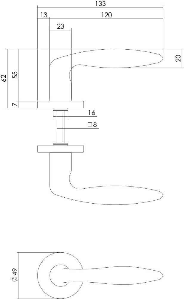 Klassieke deurklink Sigaar chroom op rozet Intersteel 8714186068250