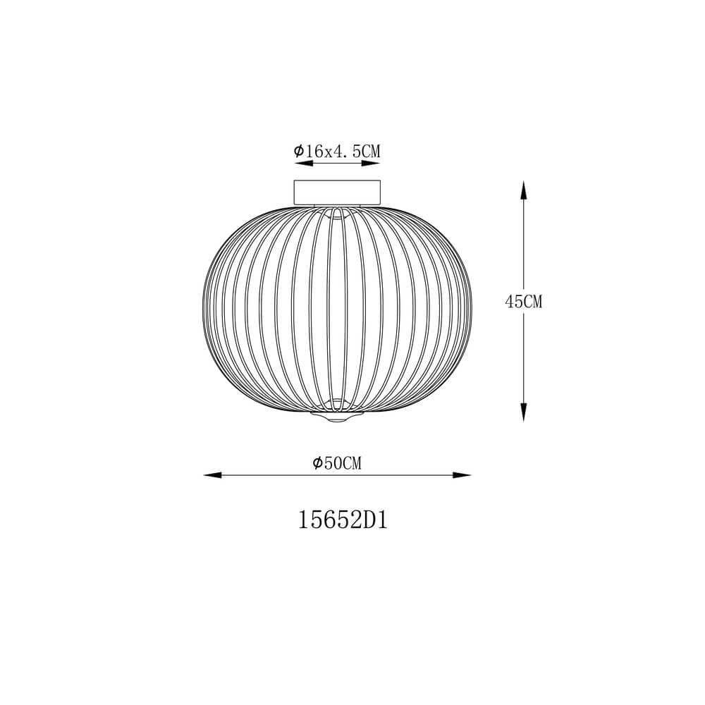 Zwarte plafondlamp Galway enkel kooi Ø 50cm Globo 9007371468331