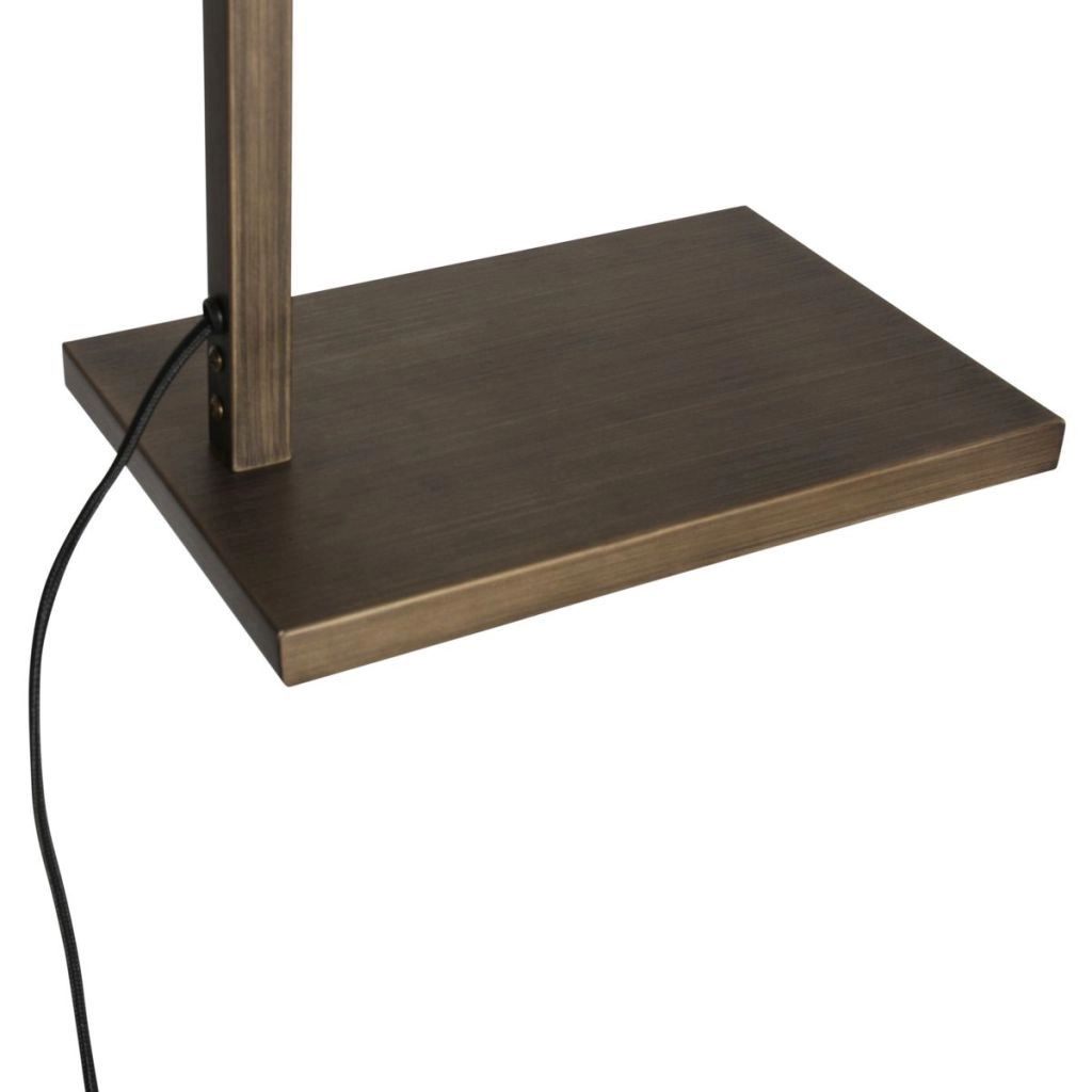 Vloerlamp brons Stang met witte kap Steinhauer 8712746189704