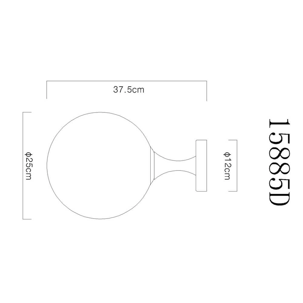 Zwarte plafondlamp Dalton bol smoke glas Ø 25cm Globo 9007371471218