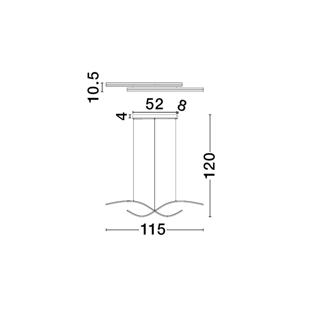 Hanglamp krul Brio zwart Lyora 5212017479839