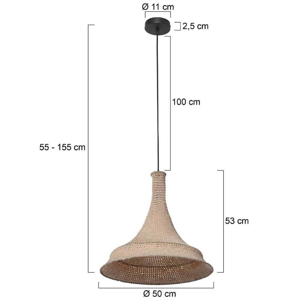 Ø 60cm hanglamp Marrakesch van bruin touw Steinhauer 8712746161496