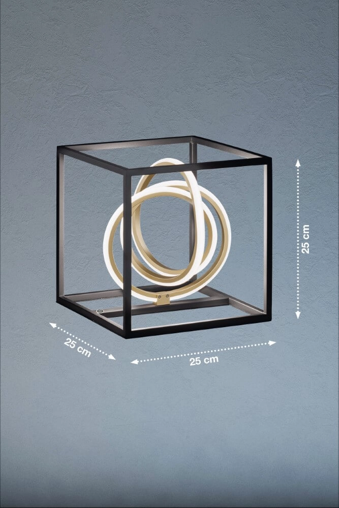 Design tafellamp Gisi zwart met goud Fischer & Honsel 4003694504133