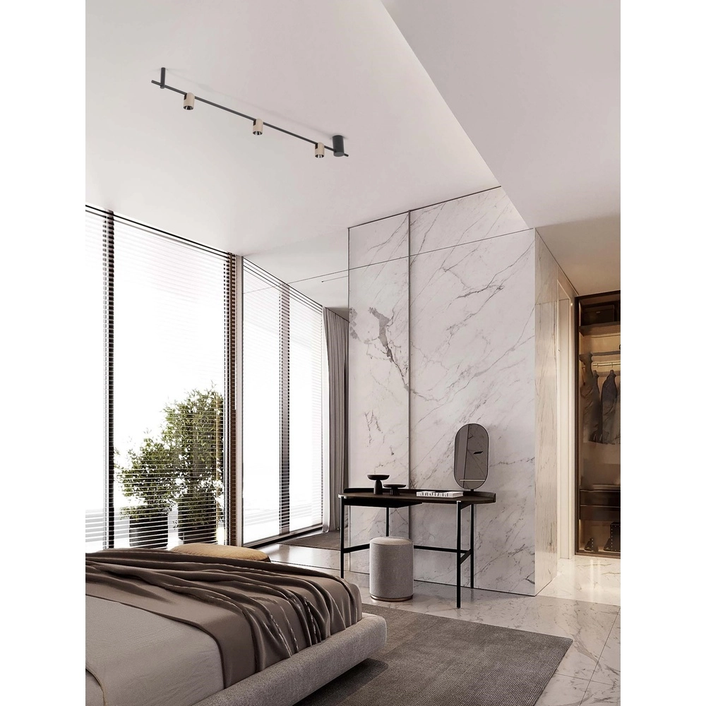 Plafondlamp Sirmos zwart met mokka bruin Lyora 5212017461896