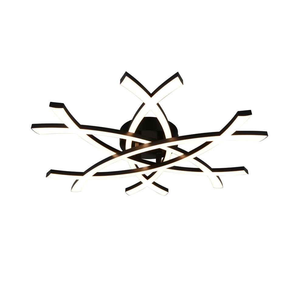 Moderne plafondlamp Pollock 60cm zwart