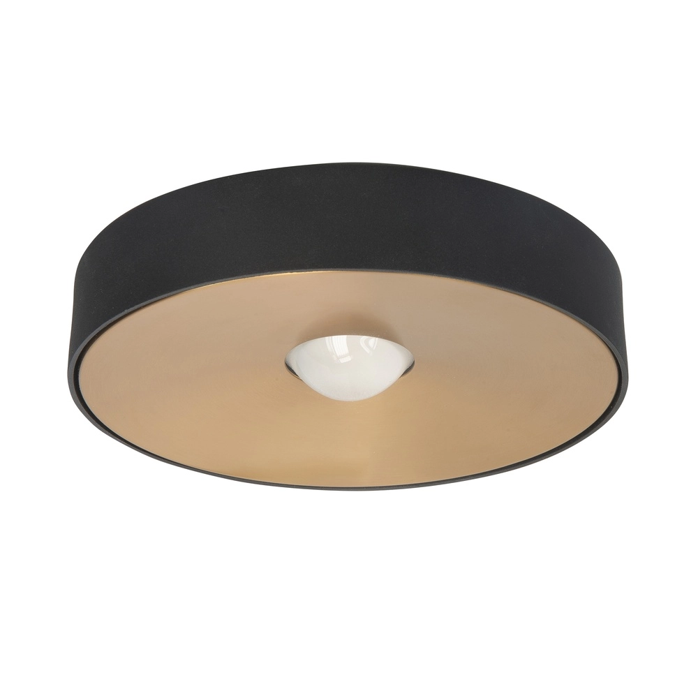 Plafondlamp Bright zwart met messing Ø 20cm