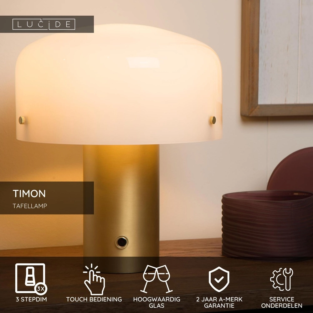 Tafellamp Timon 27cm goud Lucide 5411212051394