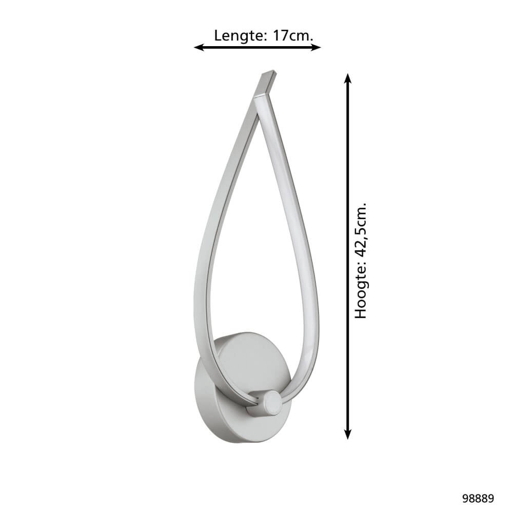 Led wandlamp Palozza 1 rvs Eglo 9002759988890