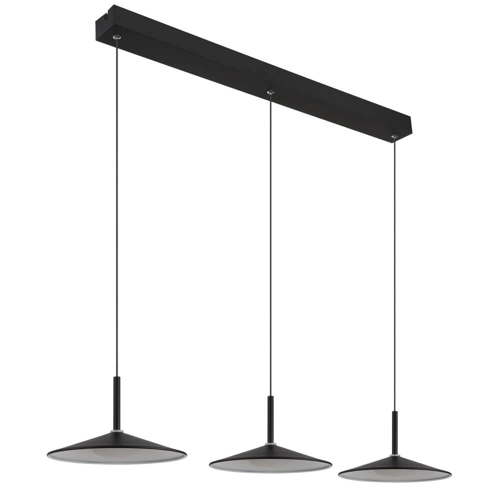 Zwarte hanglamp Lampone 3-lichts design Globo 9007371450374