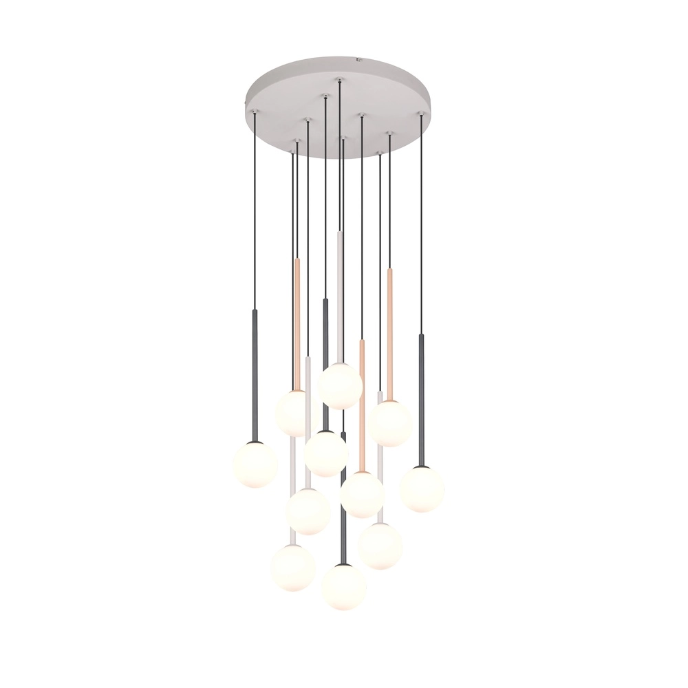 Design hanglamp Firano 11-lichts meerdere kleuren rond