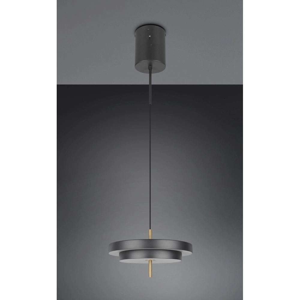 Design hanglamp Keaton zwart met goud Ø 40cm Trio 4017807653366