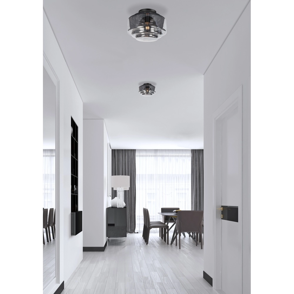 Plafondlamp Cambridge smoke glas Ø 30cm Highlight 8718379036002