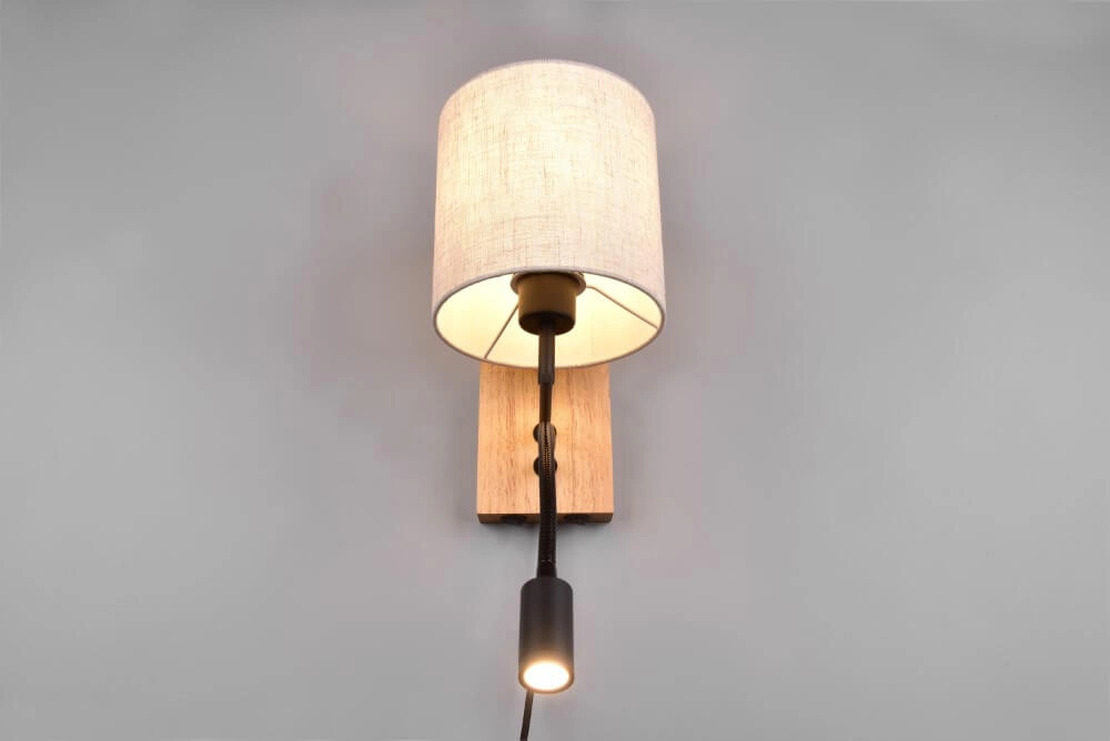 Landelijke wandlamp Nilam ronde kap Trio 4017807567960