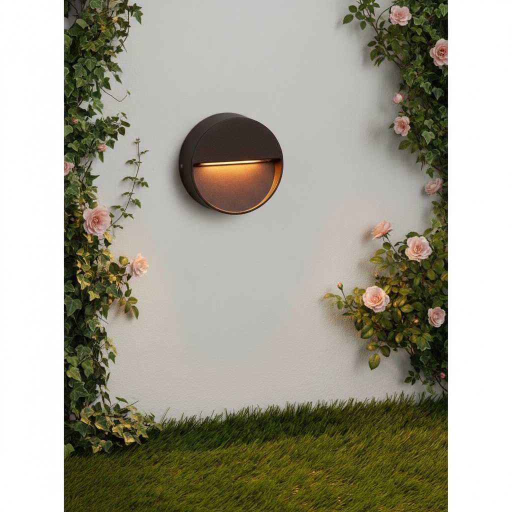 Ronde wandlamp Sete roestbruin