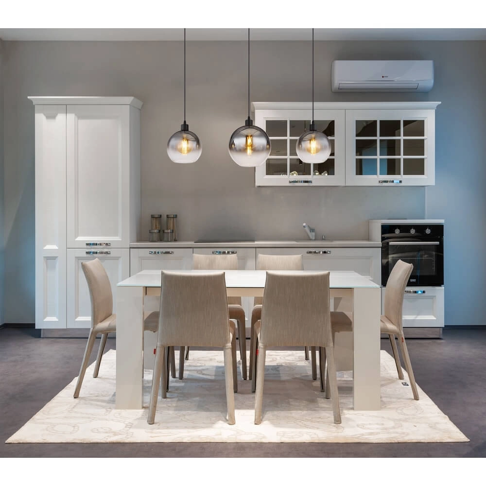 Zwarte hanglamp Newcastle bol smoke glas 3-lichts Globo 9007371452798