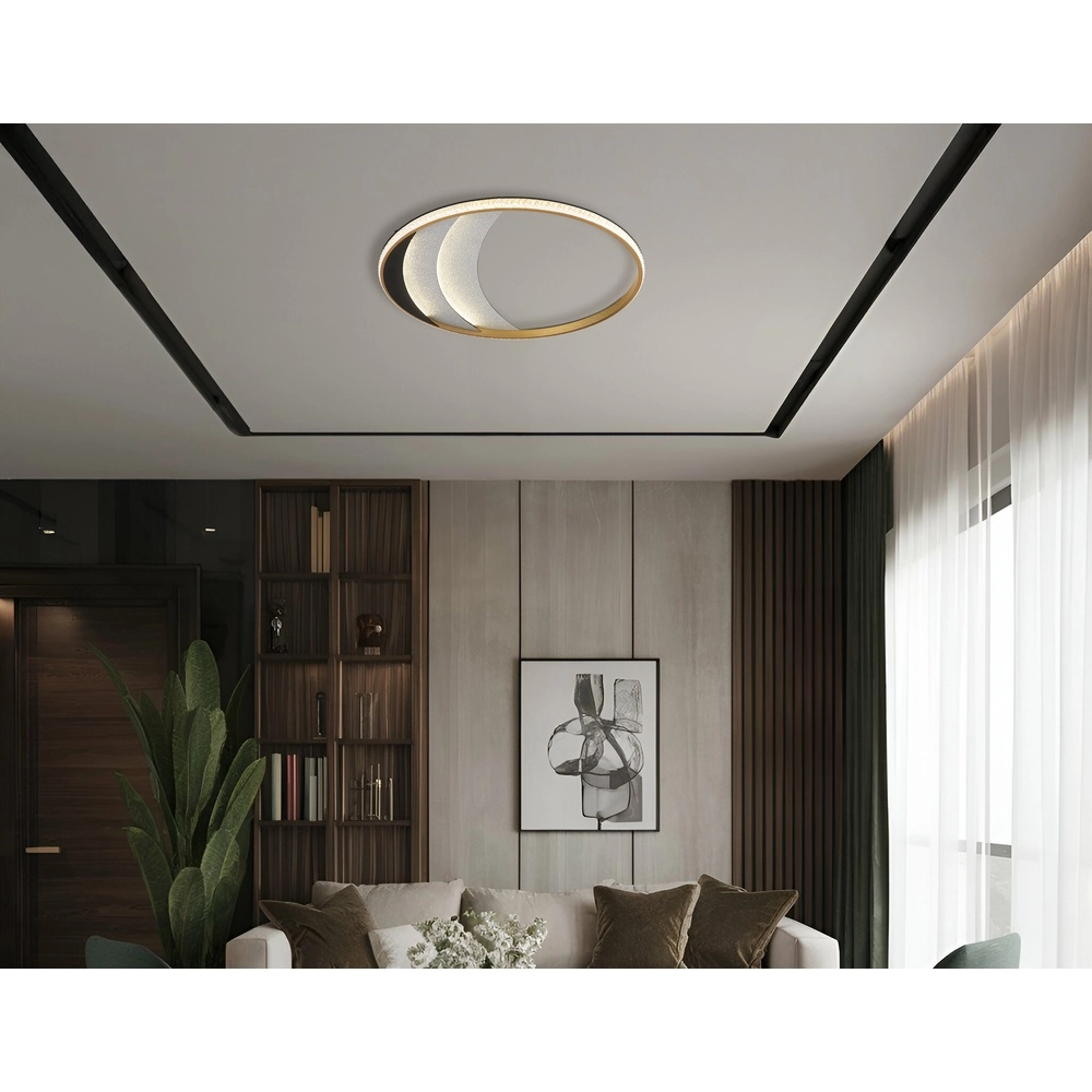 Unieke plafondlamp Constance zwart met goud Ø 52cm Globo 9007371572847